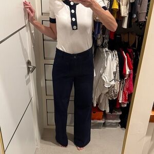 Loft Navy Blue The Palmer Wide leg Pants 4T NWT